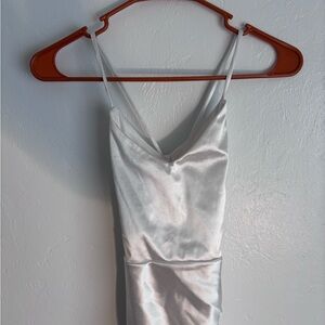 Forever 21 White Satin Backless Dress
